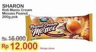 Promo Harga SHARON Roti Manis Cream Meses Peanut 200 gr - Indomaret