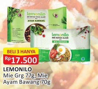 Promo Harga Lemonilo Mie Goreng, Mie Ayam Bawang  - Alfamart