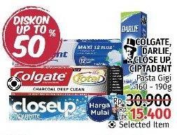 Promo Harga COLGATE/CLOSE UP/CIPTADENT/DARLIE Toothpaste 160 - 190gr  - LotteMart