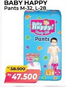 Promo Harga Baby Happy Body Fit Pants M32, L28 28 pcs - Alfamart