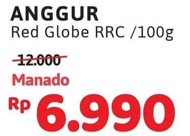 Promo Harga Anggur Red Globe RRC per 100 gr - Alfamidi