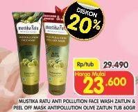 Promo Harga MUSTIKA RATU Anti Pollution Face Wash Zaitun/Peel Of Mask Antipollution Olive Zaitun 60gr  - Superindo