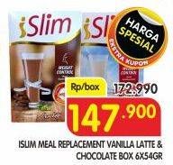 Promo Harga Islim Meal Replacement Vanilla Latte, Chocolate per 6 sachet 54 gr - Superindo