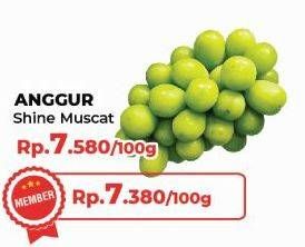 Promo Harga Anggur Shine Muscat 100 gr - Yogya