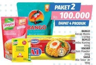BANGO Kecap Manis + ROYCO Bumbu Kuning + KNORR Chicken Powder + GAGA Mie Telor A1