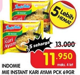 Promo Harga INDOMIE Mi Kuah Kari Ayam 72 gr - Superindo