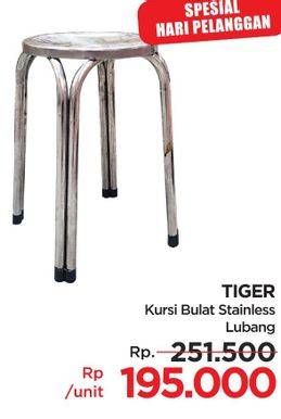 Promo Harga Tiger Kursi Bulat Stainless Lubang  - Lotte Grosir