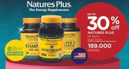 Promo Harga NATURES PLUS SP Antioxidants/ Vitamin C 500mg/ Super C Complex  - Watsons