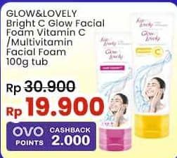 Promo Harga Glow & Lovely (fair & Lovely) Facial Foam Bright C Glow Vitamin C, Brightening Multi Vitamin 100 gr - Indomaret