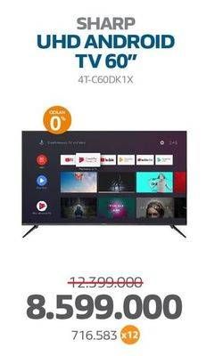 Promo Harga Sharp 4TC60DK1X AQUOS 60 Inch 4K UHD Android TV  - Electronic City