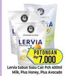 Promo Harga Lervia Sabun Cair Susu  Plus Honey, Original, Plus Avocado 400 ml - Hypermart