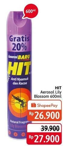 Promo Harga HIT Aerosol Lilly Blossom 600 ml - Alfamidi