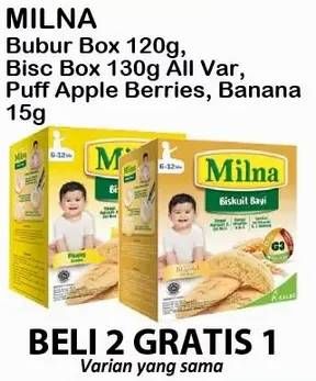 Promo Harga MILNA Biskuit Bayi All Variants 130 gr - Alfamart