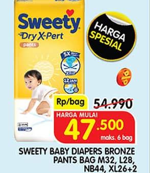 Promo Harga Sweety Bronze Comfort Dry X-Pert NB-S44 44 pcs - Superindo