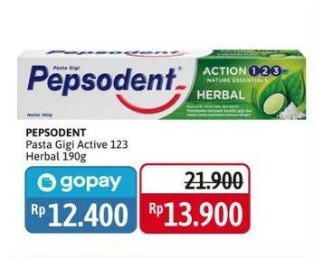 Promo Harga Pepsodent Pasta Gigi Action 123 Herbal 190 gr - Alfamidi