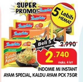 Promo Harga Indomie Mi Kuah Ayam Spesial, Kaldu Ayam 65 gr - Superindo