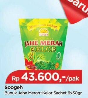 Promo Harga Soogeh Bubuk Jahe Merah + Kelor per 6 sachet 30 gr - TIP TOP