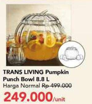 Promo Harga Transliving Pumpkin Punch Bowl 8800 ml - Carrefour
