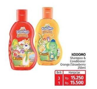 Promo Harga KODOMO Gel Shampoo & Conditioner Orange, Strawberry 200 ml - Lotte Grosir