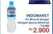 Promo Harga Indomaret Air Minum Dengan Oksigen Sporty 600 ml - Indomaret