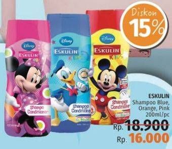 Promo Harga ESKULIN Kids Shampoo Mini, Mickey, Donald 200 ml - LotteMart