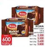 Promo Harga ROMA Malkist Cokelat 120 gr - LotteMart