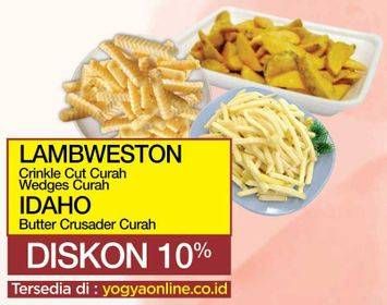 Promo Harga Lambweston Curah Butter Rusader, Crinckle Cut, Wedges per 100 gr - Yogya