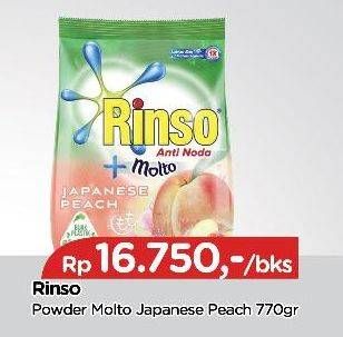 Promo Harga RINSO Molto Detergent Bubuk Japanese Peach 770 gr - TIP TOP
