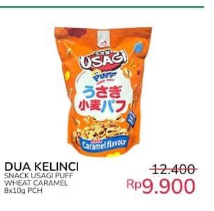 Promo Harga Dua Kelinci Usagi Puff Caramel Sharepack 80 gr - Indomaret