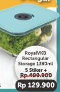 Promo Harga Royalvkb Food Storage Rectangular 1380 ml - Superindo