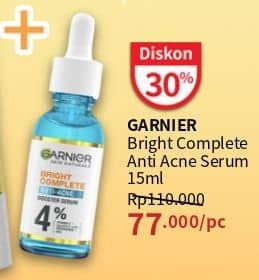 Promo Harga Garnier Bright Complete Serum Anti Acne Serum 15 ml - Guardian