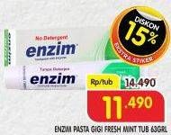 Promo Harga ENZIM Pasta Gigi Fresh Mint 63 gr - Superindo