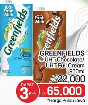 Promo Harga Greenfields UHT Full Cream 1000 ml - LotteMart
