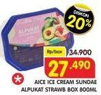 Promo Harga AICE Sundae Alpukat Strawberry 800 ml - Superindo