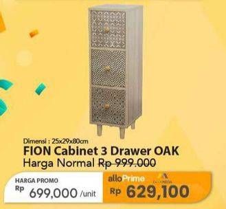 Promo Harga Fion Cabinet 3 Drawer  - Carrefour