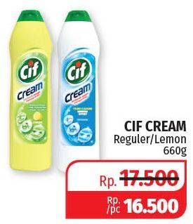 Promo Harga CIF Cream Pembersih Serbaguna Regular, Lemon 660 gr - Lotte Grosir
