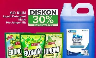 Promo Harga So Klin Detergent Matic Liquid Profesional Solution 5000 ml - Yogya