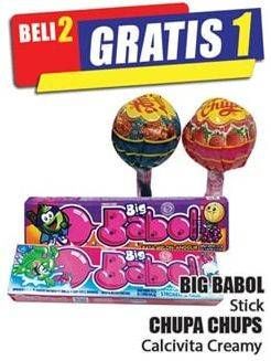 Promo Harga BIG BABOL Candy Gum/CHUPA CHUPS Lollipop Candy Calcivita Creamy  - Hari Hari