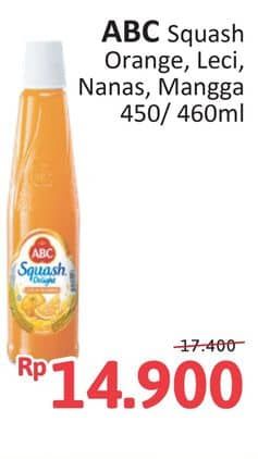 Promo Harga ABC Syrup Squash Delight Jeruk Florida, Leci, Nanas, Mangga 460 ml - Alfamidi