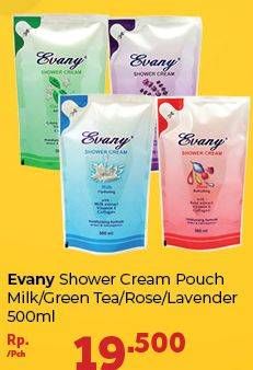 Promo Harga EVANY Shower Cream Milk, Green, Rose, Lavender 500 ml - Carrefour