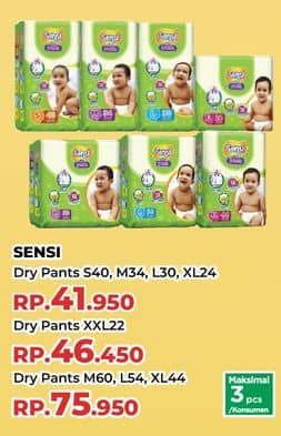 Promo Harga Sensi Dry Pants S40, M34, L30, XL24 24 pcs - Yogya