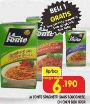 Promo Harga LA FONTE Spaghetti Instant Bolognese Sauce, Chicken Sauce 117 gr - Superindo