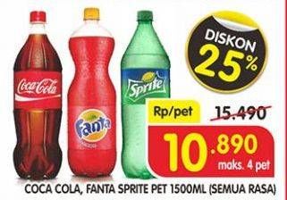 Promo Harga COCA COLA Minuman Soda All Variants 1500 ml - Superindo