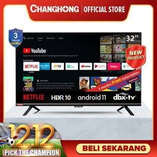 Promo Harga Changhong L32H4 Android Smart TV 32 inch   - Tokopedia