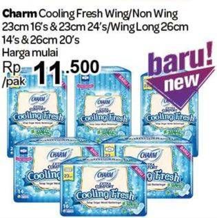 Promo Harga Charm Extra Comfort Cooling Fresh Long Wing 26cm  - Carrefour