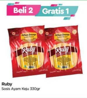 Promo Harga Ruby Sosis  Ayam Keju 330 gr - TIP TOP