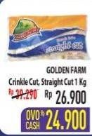 Promo Harga GOLDEN FARM French Fries Crinkle, Straight 1000 gr - Hypermart