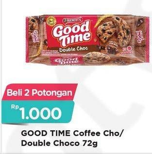 Promo Harga GOOD TIME Cookies Chocochips Coffee, Double Choc per 2 pcs 72 gr - Alfamart