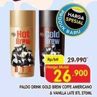 Promo Harga PALDO Drink Coffee Cold Brew Americano, Hot Brew Vanilla Latte 270 ml - Superindo