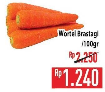 Promo Harga Wortel Berastagi per 100 gr - Hypermart